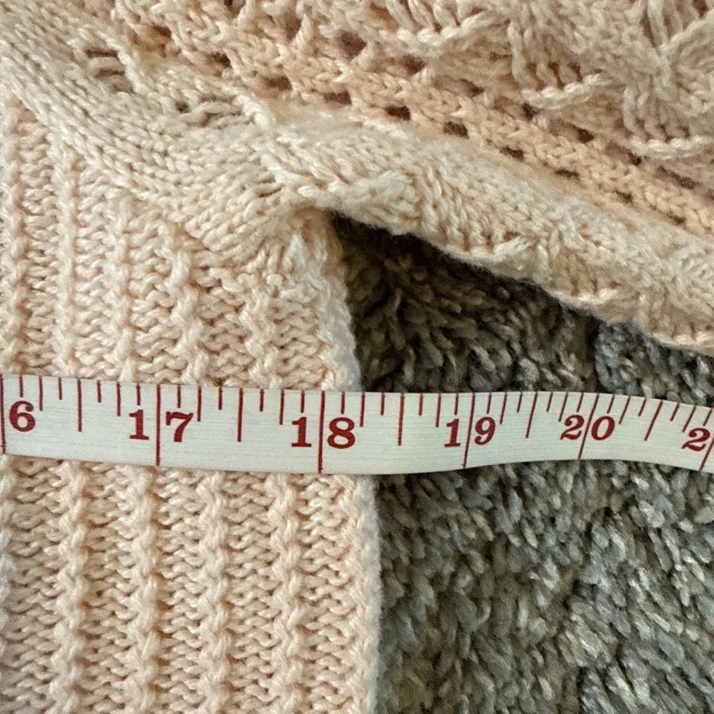 LOFT Women's Cable Knit Sweater Pink Petite Size L